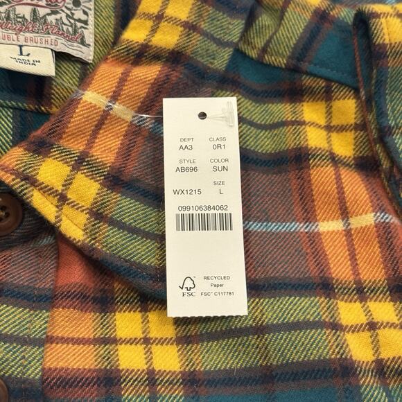 J.Crew Men’s Mid-Weight Double Brushed Flannel Shirt in Multicolor Size L - Picture 5 of 7